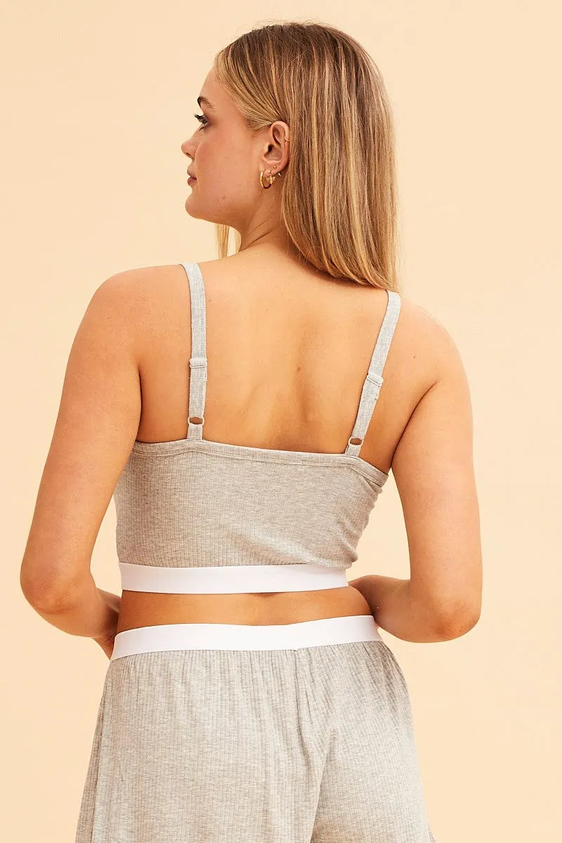 Grey Mia Soft Rib Tank World Edge