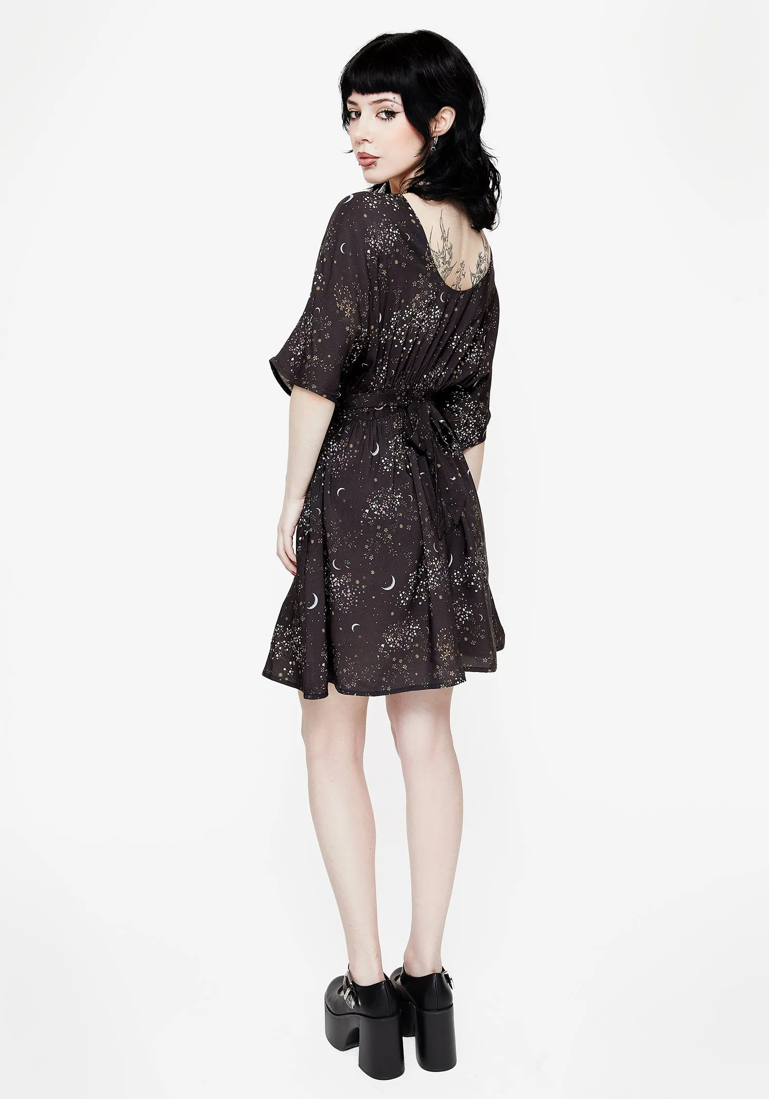 Peaseblossom Celestial Tie Back Mini Dress Club Pop Highlight Zone