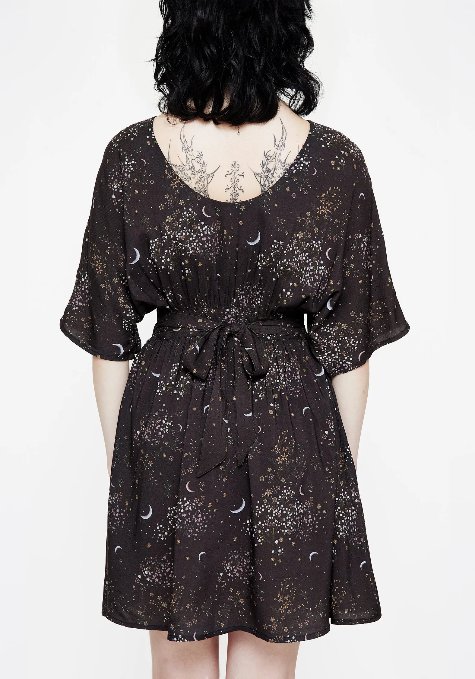 Night Out Peaseblossom Celestial Tie Back Mini Dress