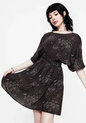 Peaseblossom Celestial Tie Back Mini Dress Vibrant color Urban Style Wear