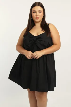 Trendy Outfit Fresh Edge Black Bow Front Mini Dress