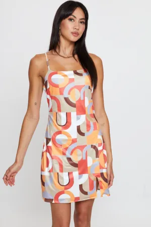 Effortless Fashion Print Mini Dress Satin