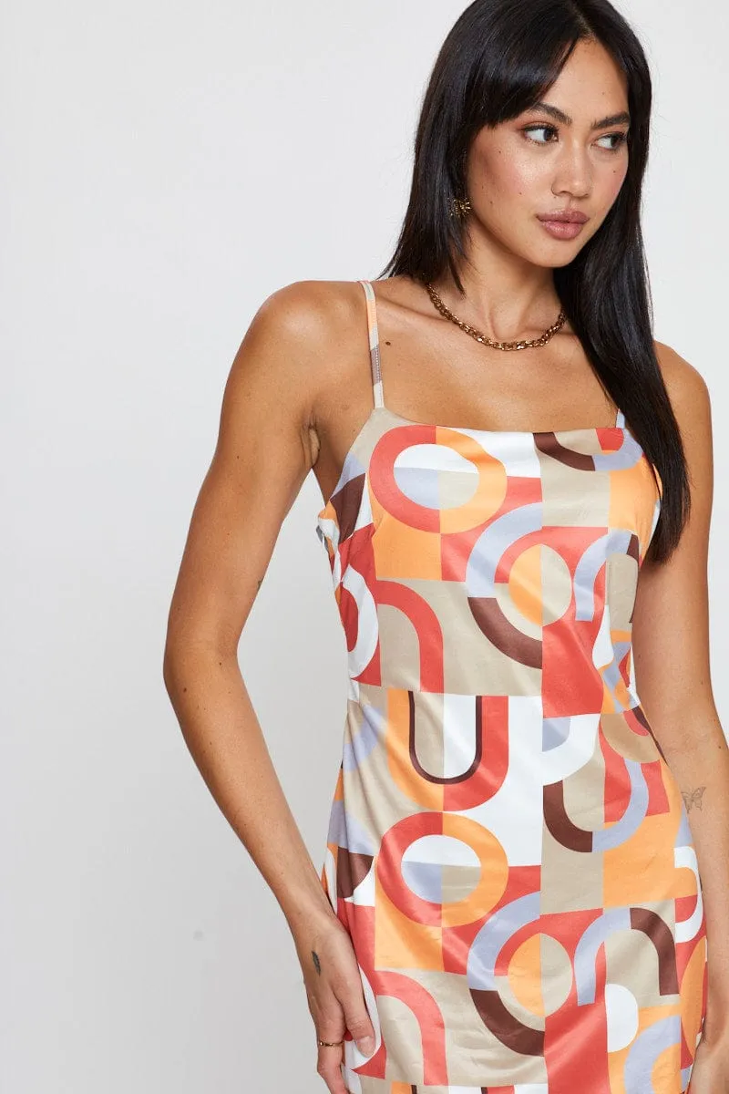Print Mini Dress Satin Flirty Fit Timeless Fashion Wear