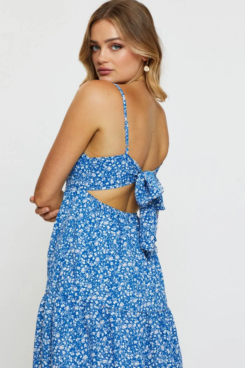 Effortless casual wear Coquette Feel Print Mini Dress Sleeveless Square Neck