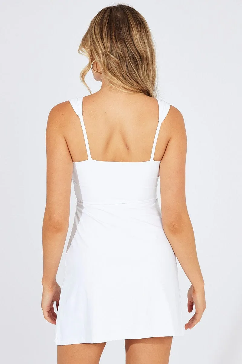 White Mini Dress Activewear Playful Style UV Protection