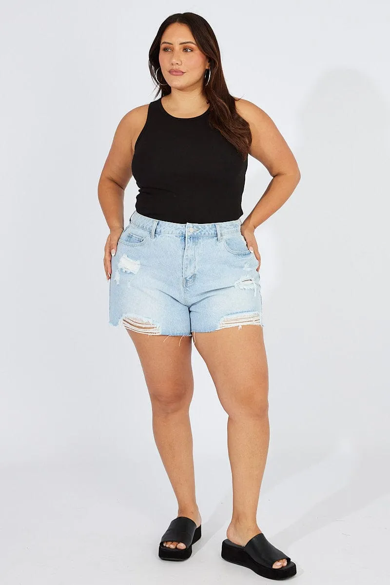 Black Tank Top Sleeveless Crew Neck StaticFreeLining