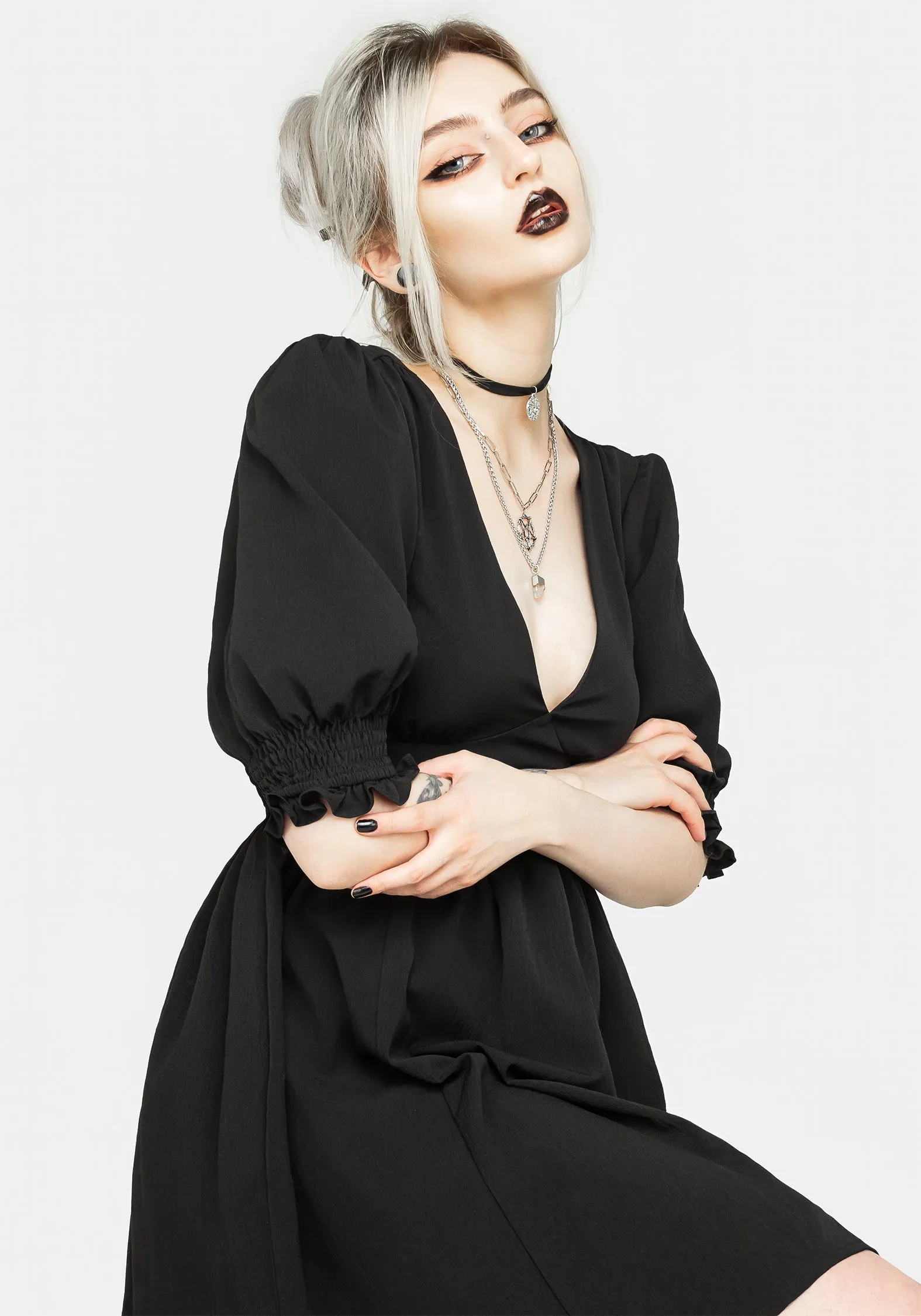 Urban Mood Divination Textured Mini Dress