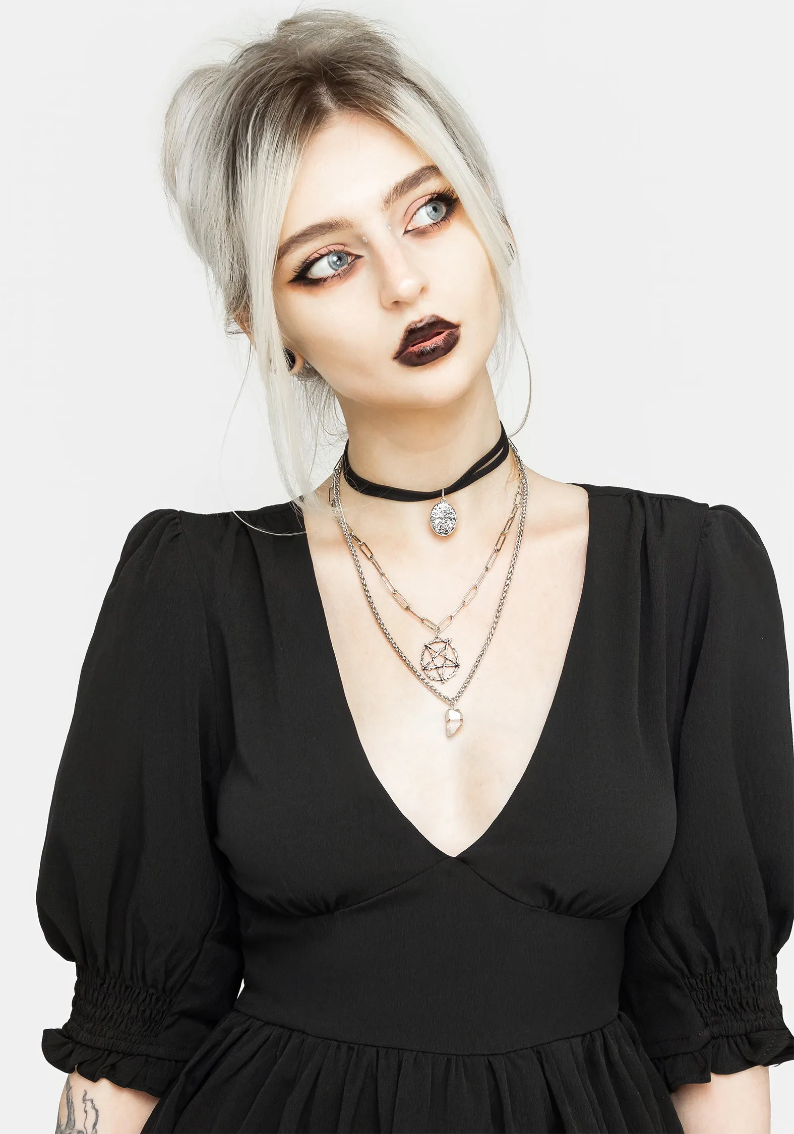 Rounded Neckline Smart Fit Look Divination Textured Mini Dress