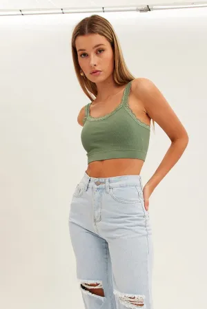Dance Flow Rain Fit Green Bralette Top Seamless