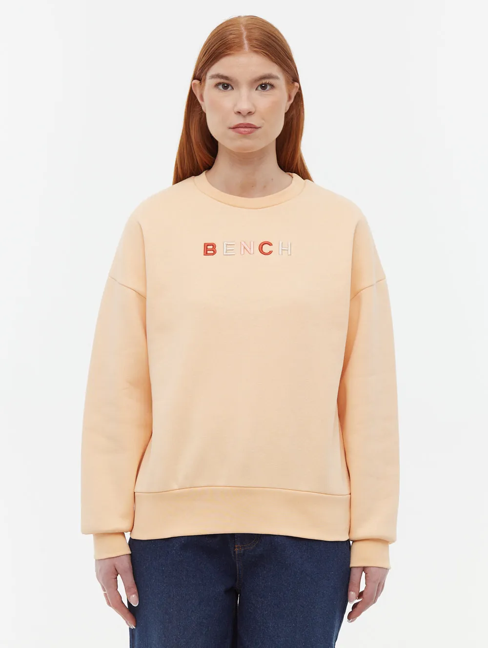 Lilem Block Letter Crew Neck Sweatshirt Heat Safe Cozy Vibe