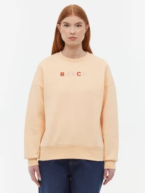 Lilem Block Letter Crew Neck Sweatshirt Heat Safe Cozy Vibe