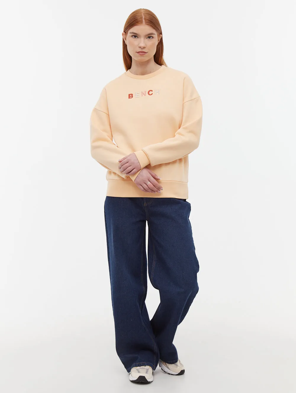 Lilem Block Letter Crew Neck Sweatshirt NonSlipTrim