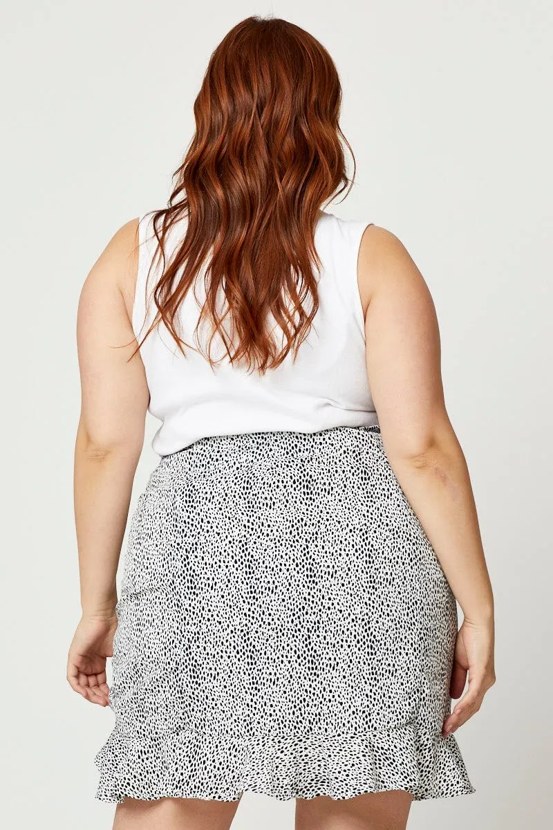 Sleek Detail Outfit Ideas Geo Print Plus Side Tie Ruched Skirt