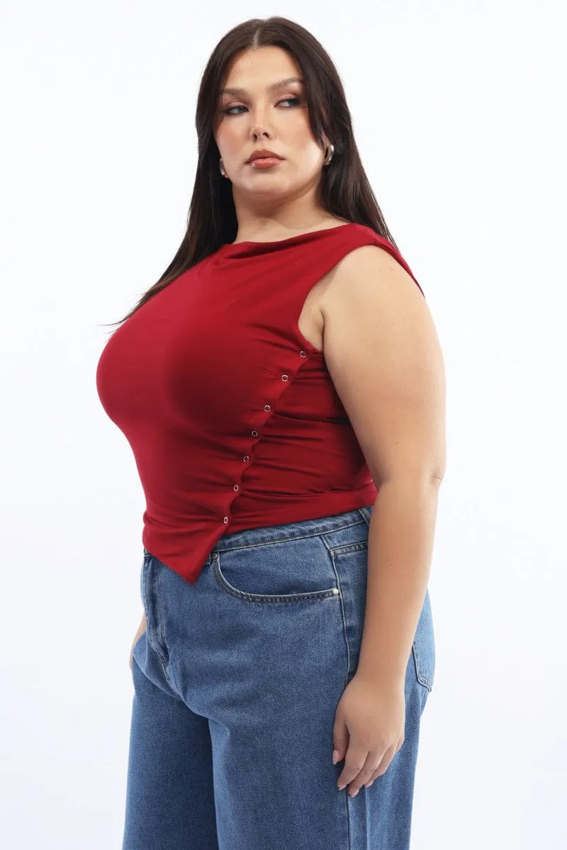 Red Tank Asymmetrical Hem AbrasionFreeZone Desert Heat