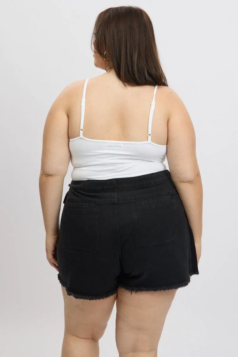 White Bodysuit Singlet Front Ruched Supersoft HighVisibility Trim