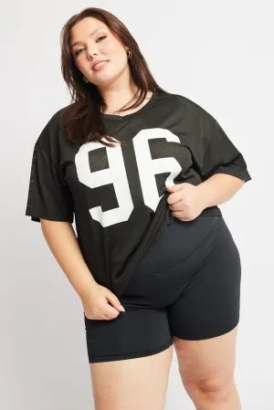 Black Graphic T Shirt Short Sleeve V Neck Sporty essentials Cozy And Warm