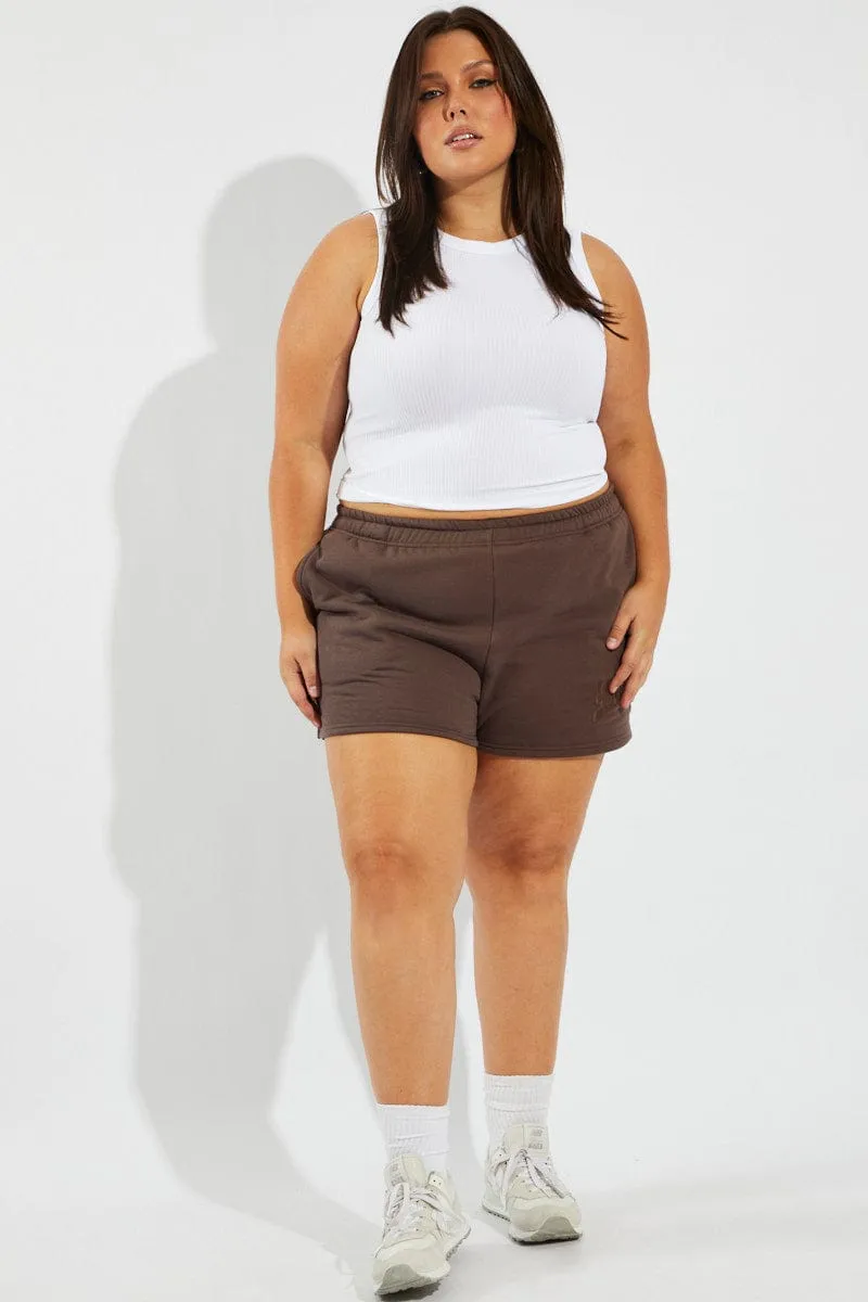 Easy Fit Shoot Mood White Tank Top Crew Neck Seamless