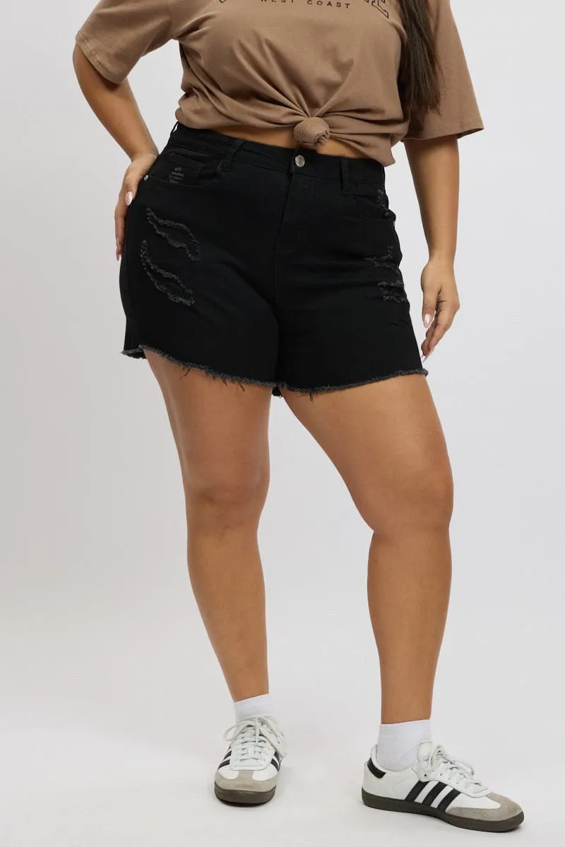 Black Skinny Shorts High Rise Wind Glow Fame Glow