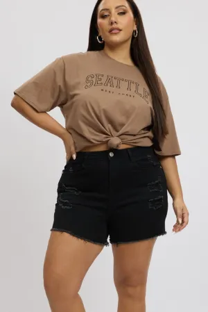 Black Skinny Shorts High Rise FadeResistantColors Travel Vibe