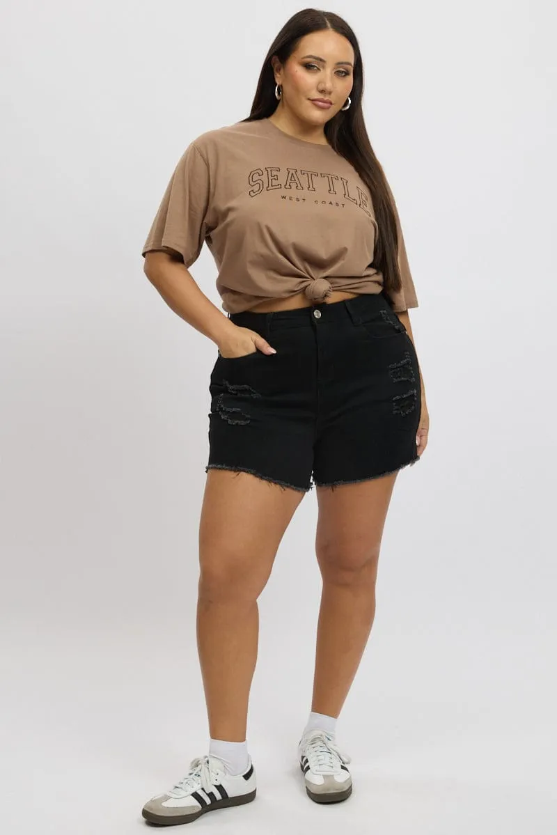 Charm Core Wind Ease Black Skinny Shorts High Rise