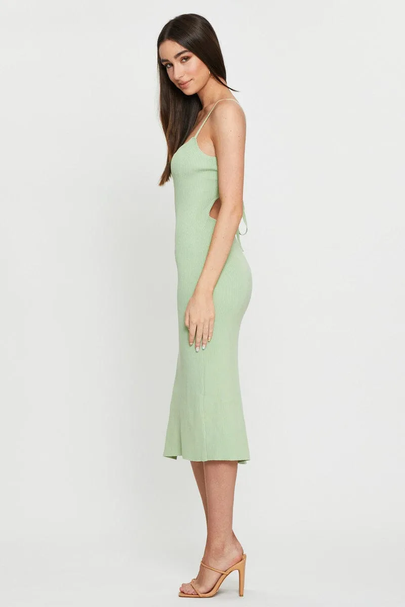 Green Knit Dress Bodycon Transitional Fashion