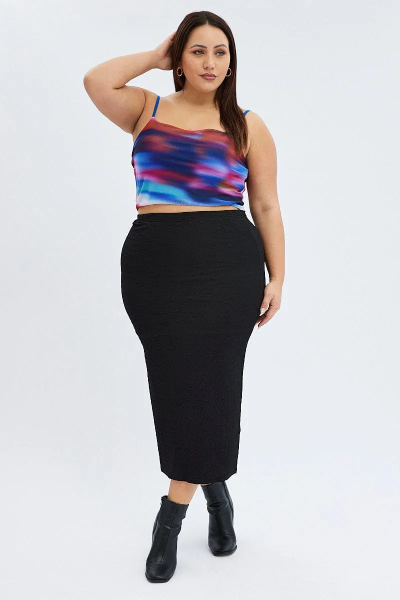 Multi Abstract Cami Top Stretch Mesh ZeroIrritationLabels