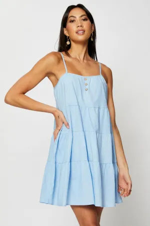 Blue A Line Dress Mini Youthful Look