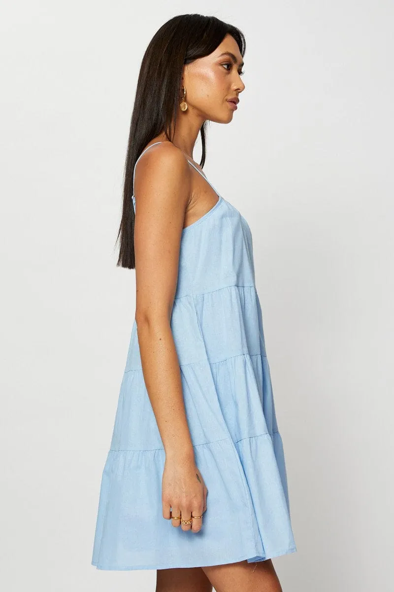 Blue A Line Dress Mini Urban Fresh Urban Style Wear