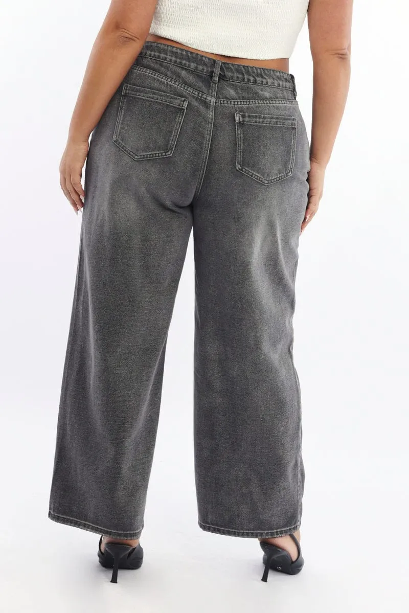 Subtle design Function Fit Grey Barrel Jeans High Rise