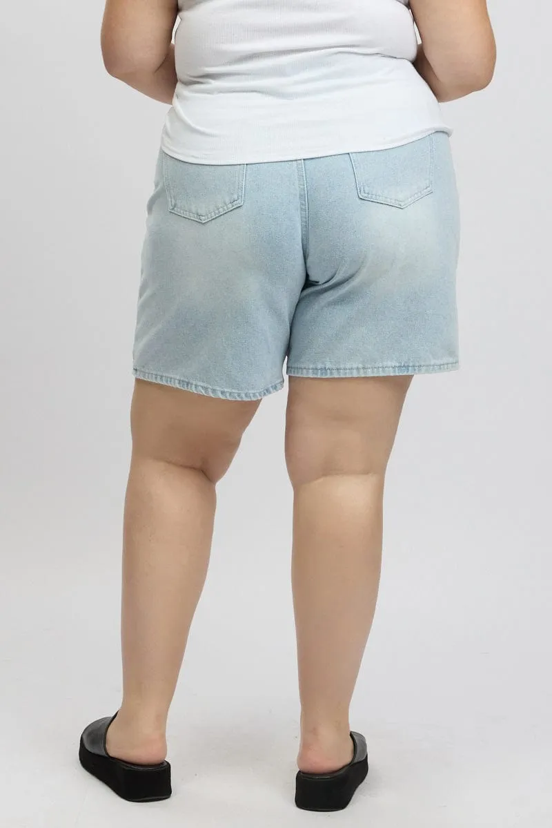 Clear Tone Denim style Denim Jort Shorts High Rise
