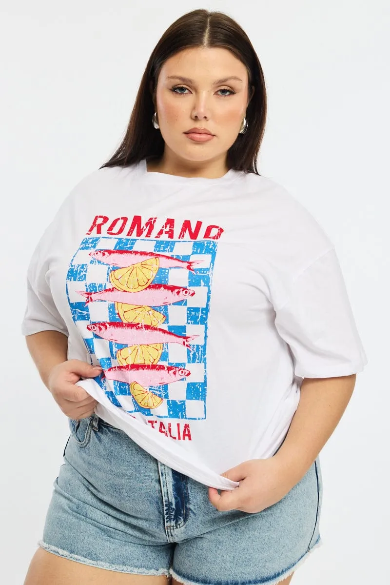 White Romano T-shirt Short Sleeve All-day Comfort