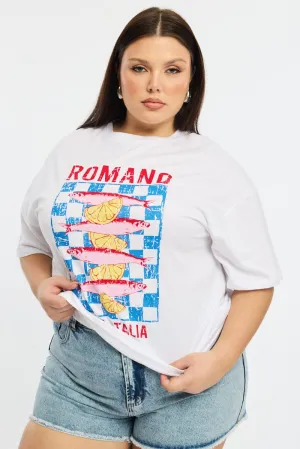 White Romano T-shirt Short Sleeve All-day Comfort