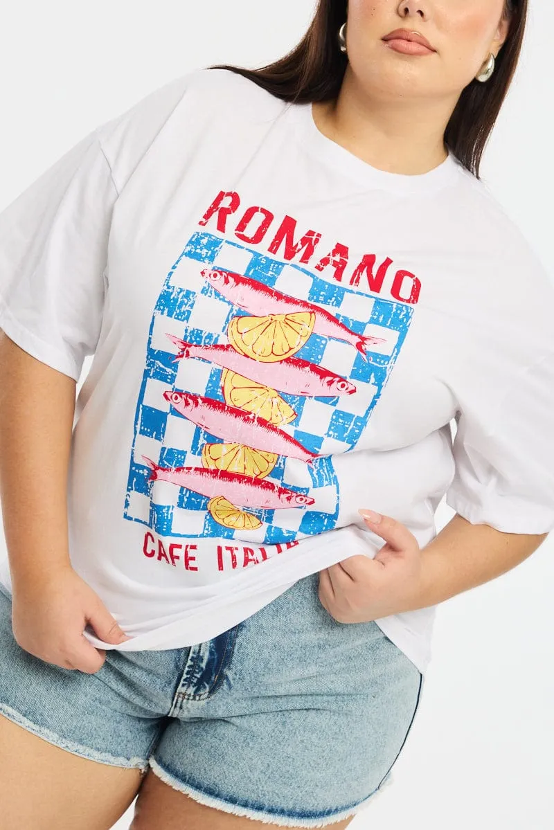 White Romano T-shirt Short Sleeve Ultra Soft Blend
