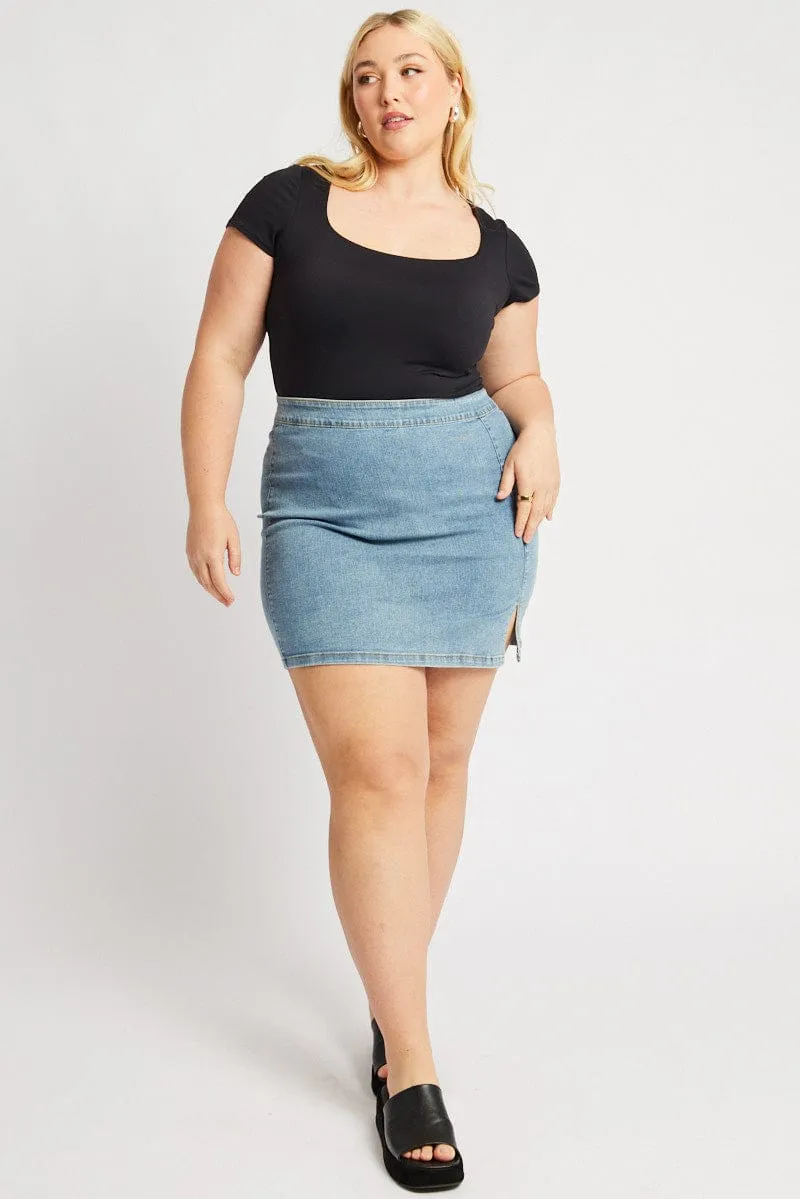 Vintage Soul Sheer Fit Black Bodysuit Short Sleeve Supersoft