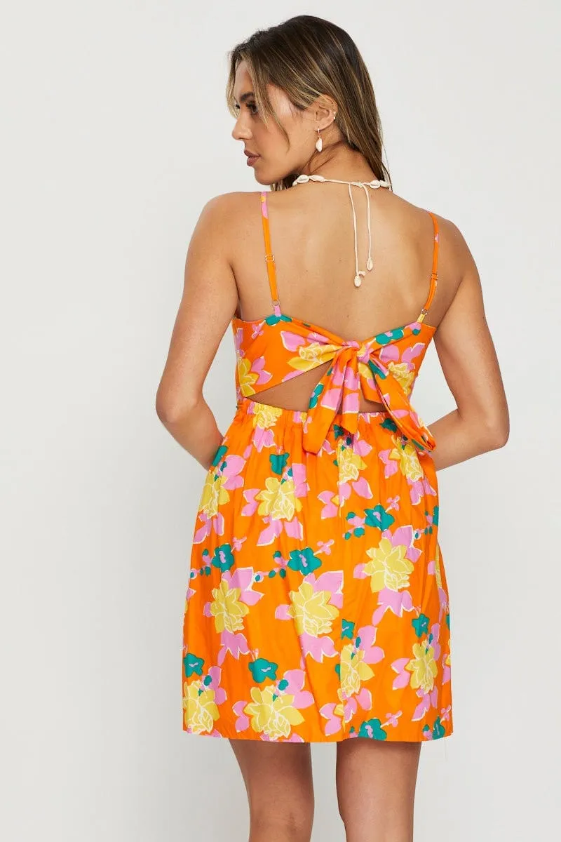 Print Mini Dress Short Sleeve Playful fabric mini dress