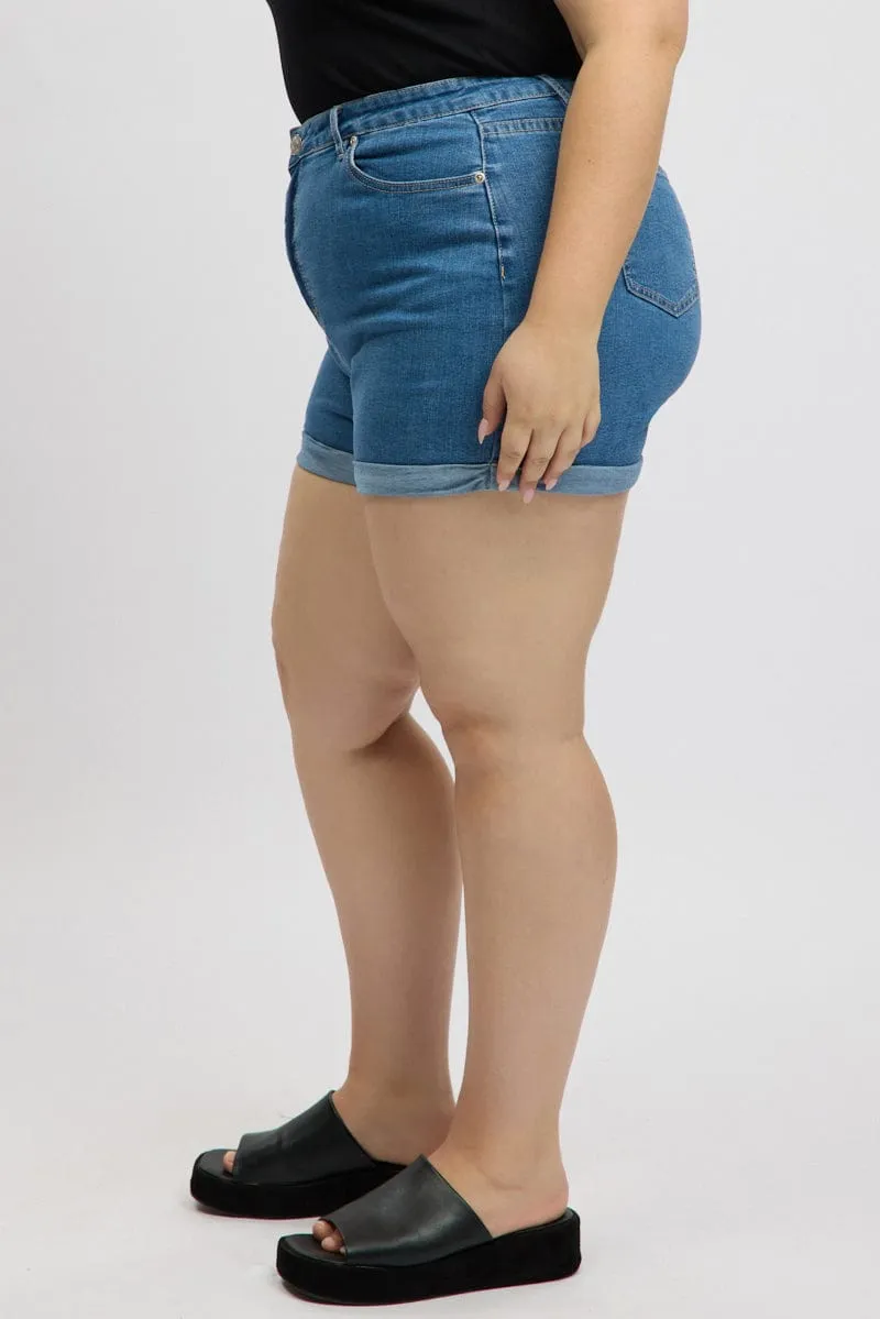 Casual Comfort Lightweight insulation Denim Mom Shorts High Rise