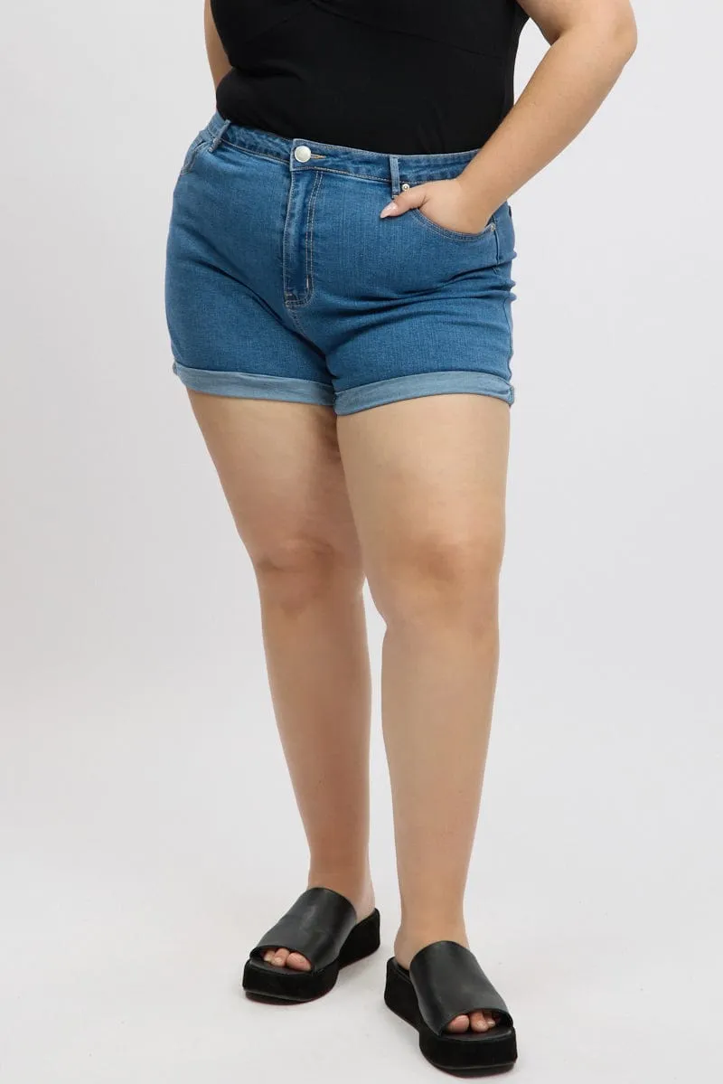 Brave Mode Denim Mom Shorts High Rise