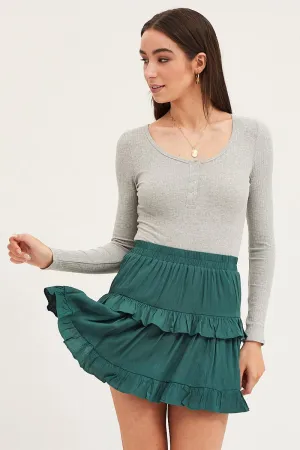 Blue Flare Skirt Mini High Rise Glamorous Appeal