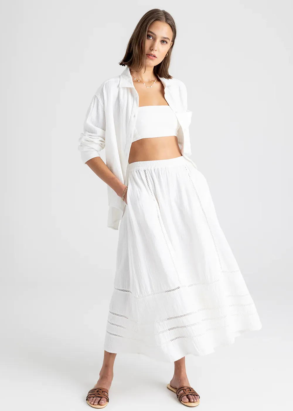 conventional weapons Stay Lightness Supersoft Gauze Bra Top