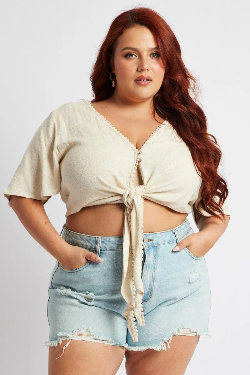 Classic Wear Soft Inner Lining Denim Relaxed Shorts High Rise Distressed Hem