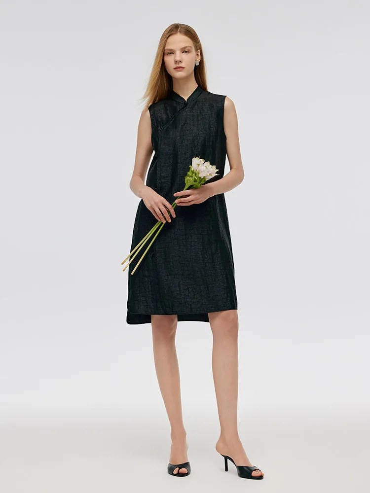 18 Momme Xiang Yun Silk Women Qipao Midi Dress Sophisticated Comfort Stylish springtime wear