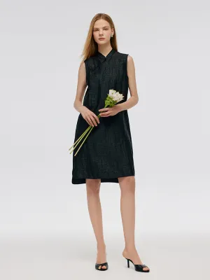 Classy Appearance Relaxed Appearance 18 Momme Xiang Yun Silk Women Qipao Midi Dress