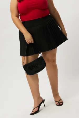 Comfortable Motion Vibrant Flow Black Pleated Tennis Skirt with Shorts Underneath