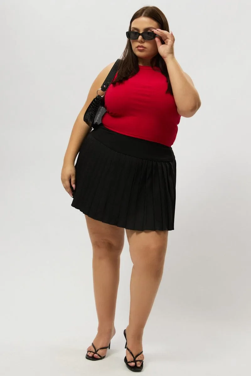 Black Pleated Tennis Skirt with Shorts Underneath Easy Outfit