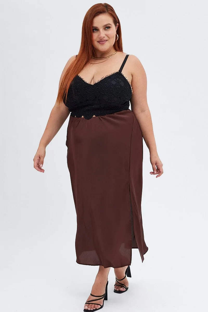 Flexible Fit TearResistant Black Crop Top Sleeveless Lace