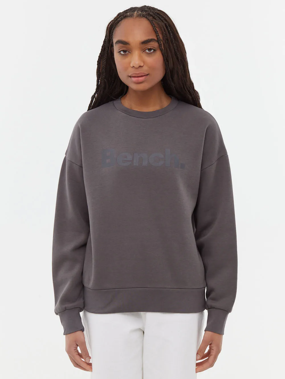 Rilo Tonal Logo Crew Neck Sweatshirt Sporty Dress Windproof Fabric
