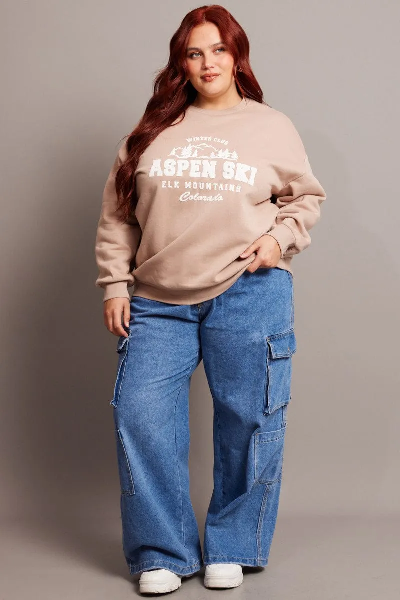 Brown Oversized Sweater Long Sleeve Crew Neck eyewear accents consumer preference
