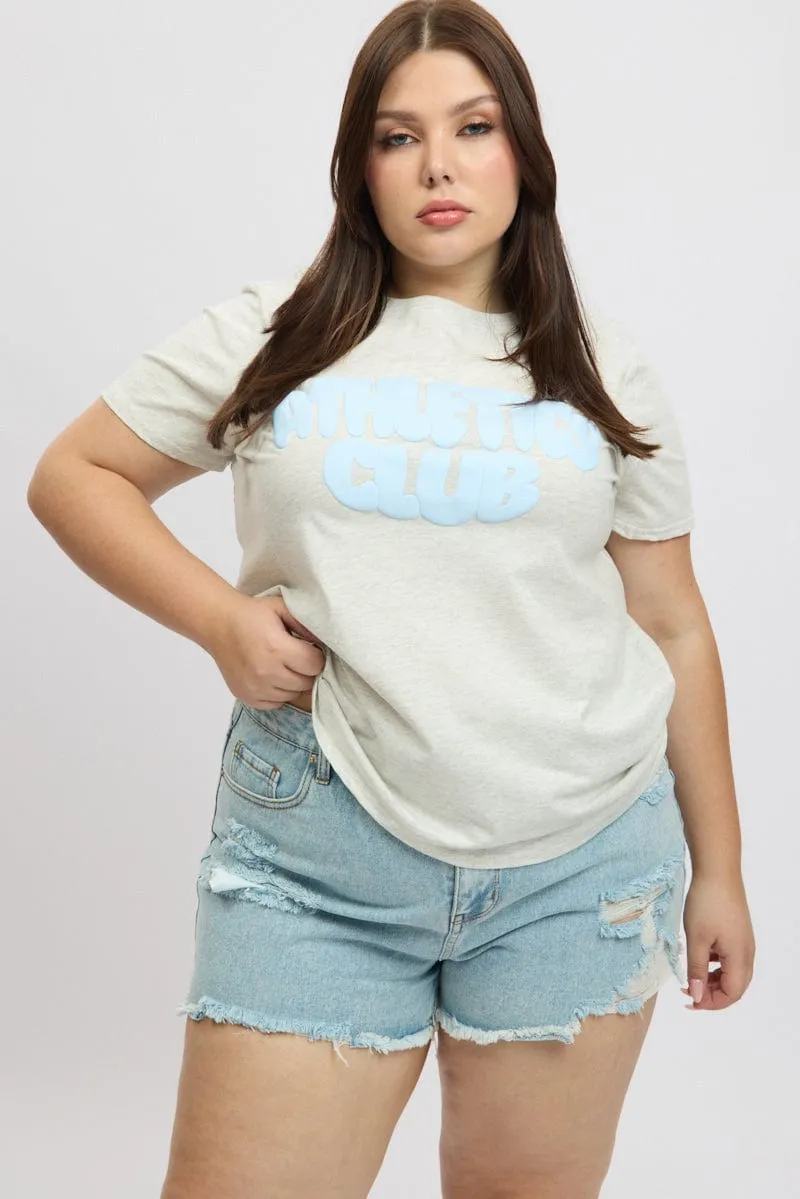 Reinforced Knees Denim Relaxed Shorts High Rise