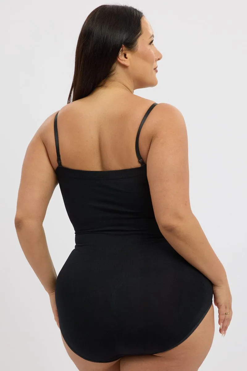 EasyAdjustStraps Black Seamless Sculpting Bodysuit