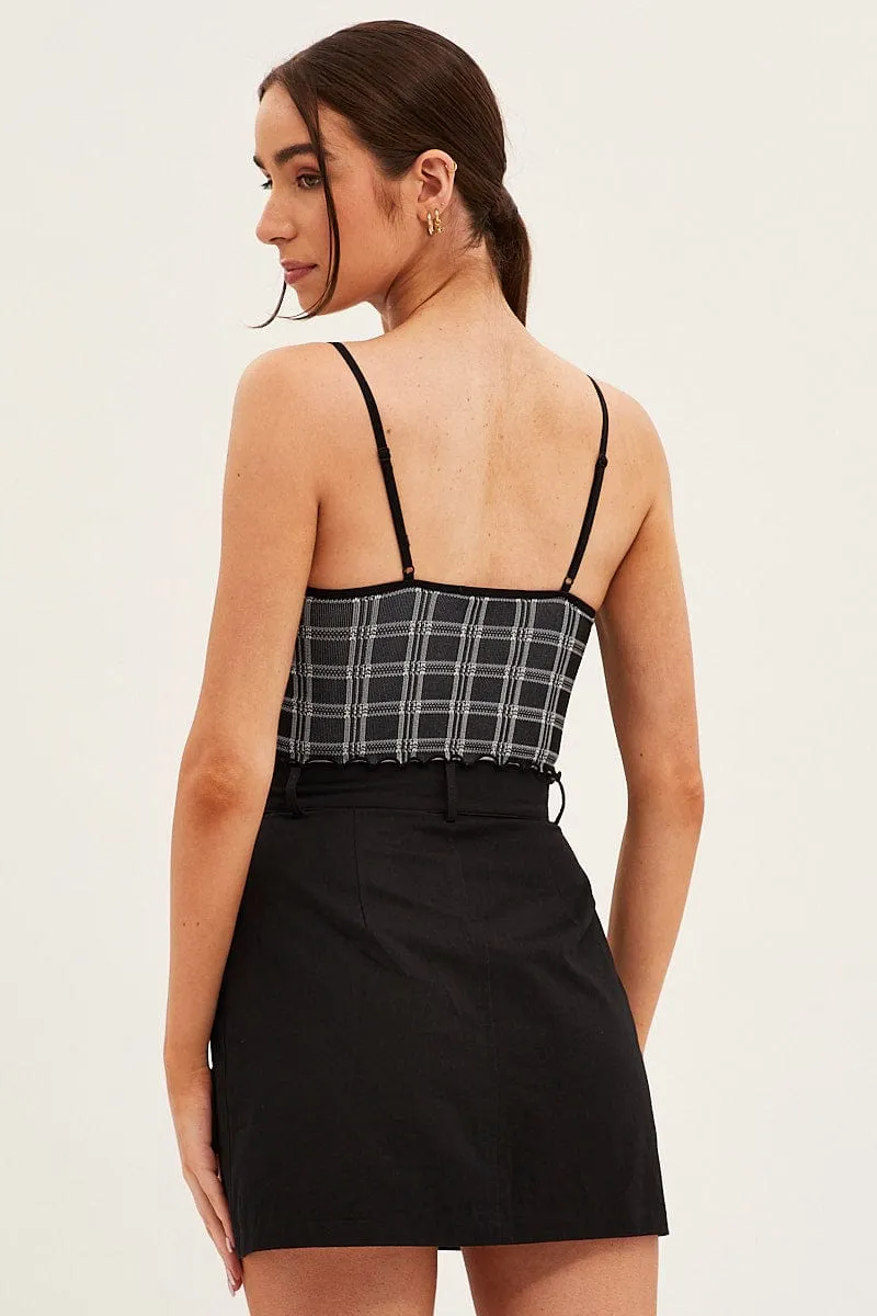 Black Singlet Top Round Neck Seamless ZeroChafeSeams
